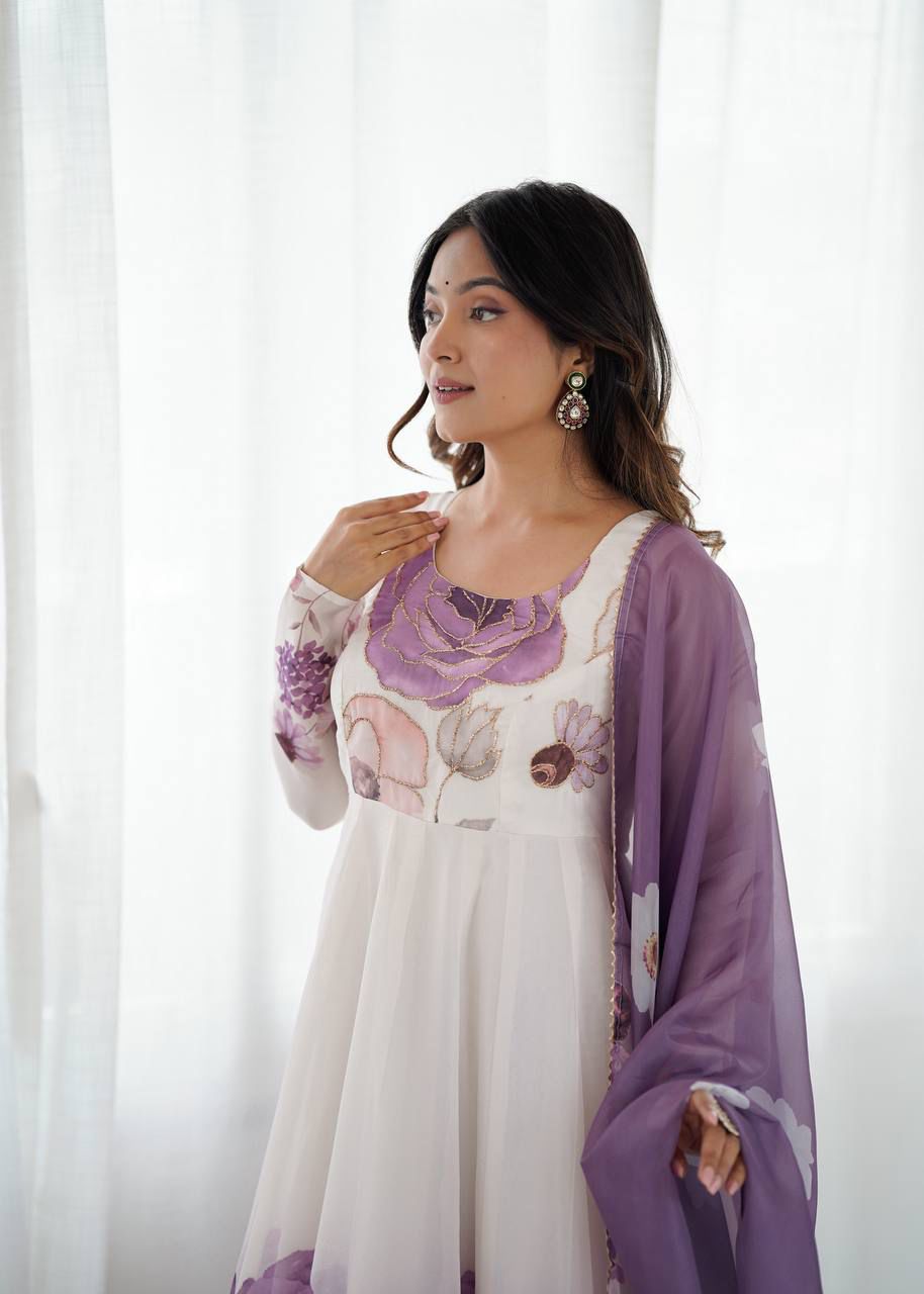 Jiyara Violet Color Anarkali Suit Set