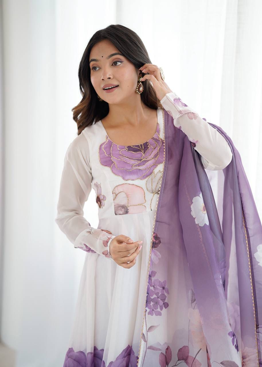 Jiyara Violet Color Anarkali Suit Set