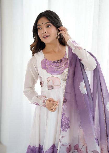 Jiyara Violet Color Anarkali Suit Set