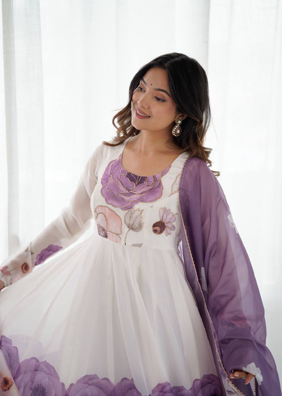 Jiyara Violet Color Anarkali Suit Set