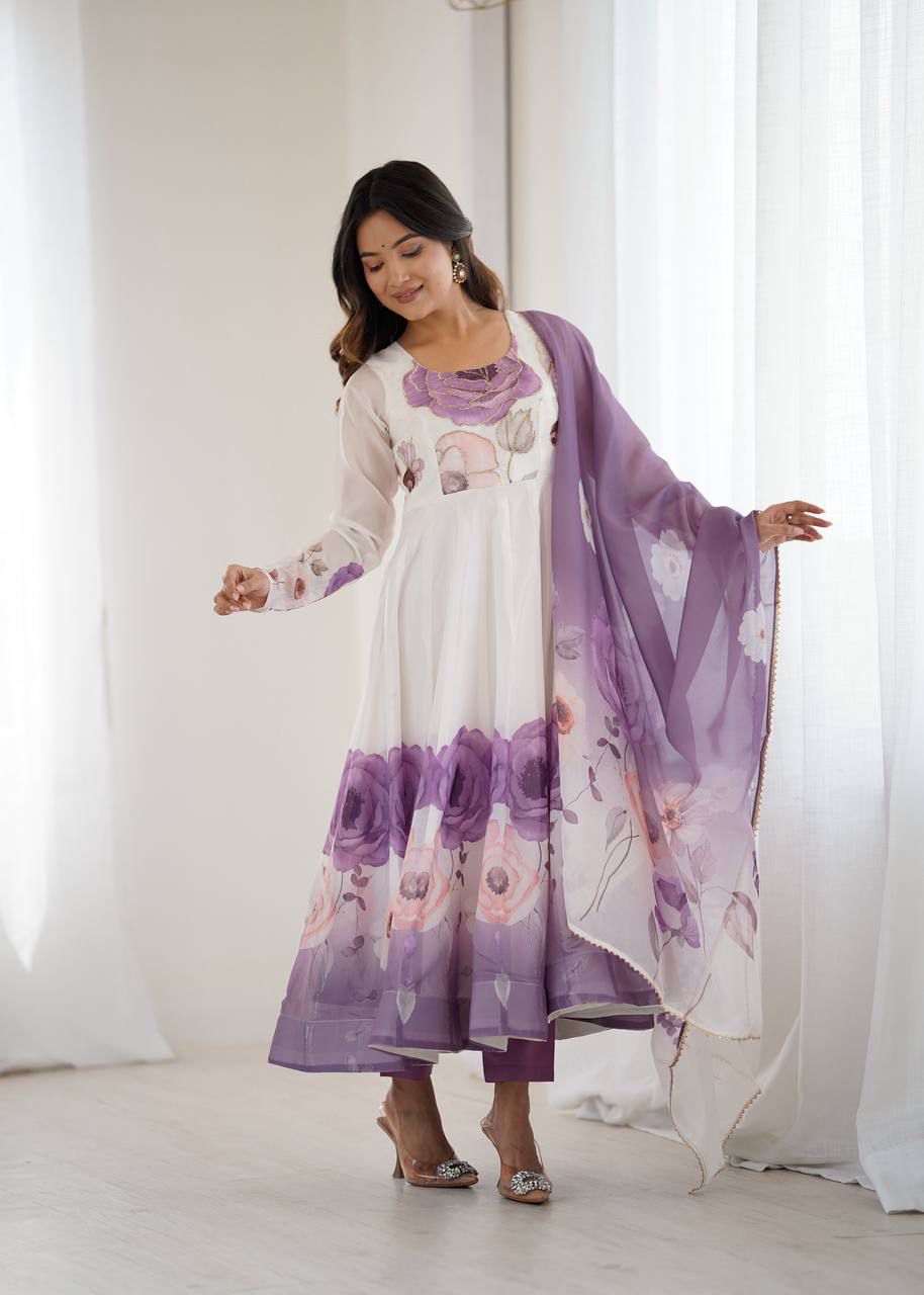 Jiyara Violet Color Anarkali Suit Set