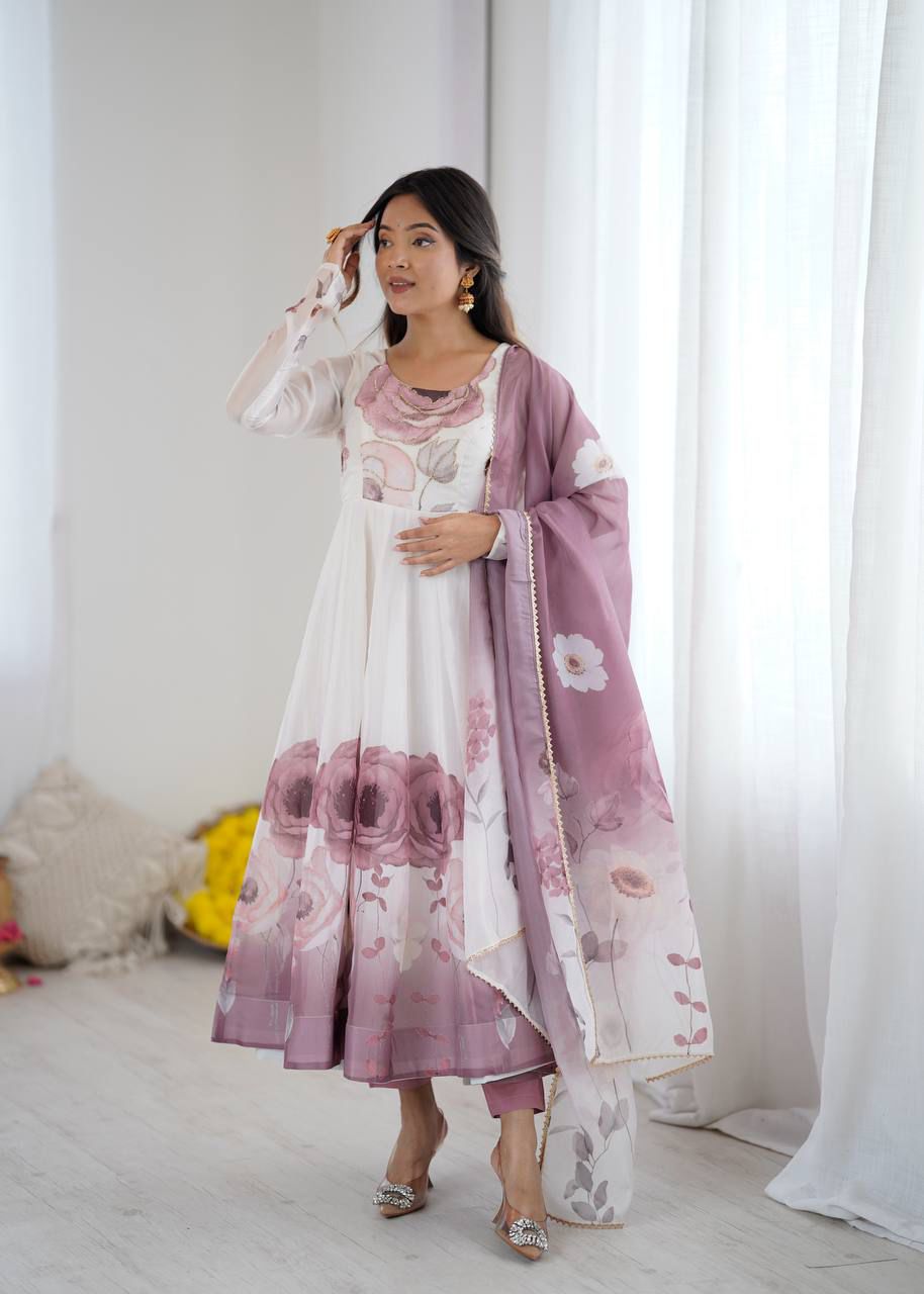 Jiyara Onionpink  Color Anarkali Suit Set