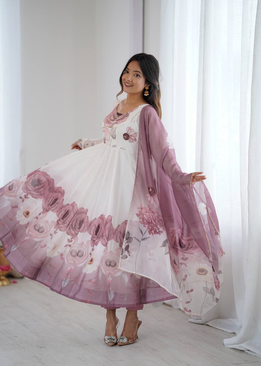 Jiyara Onionpink  Color Anarkali Suit Set