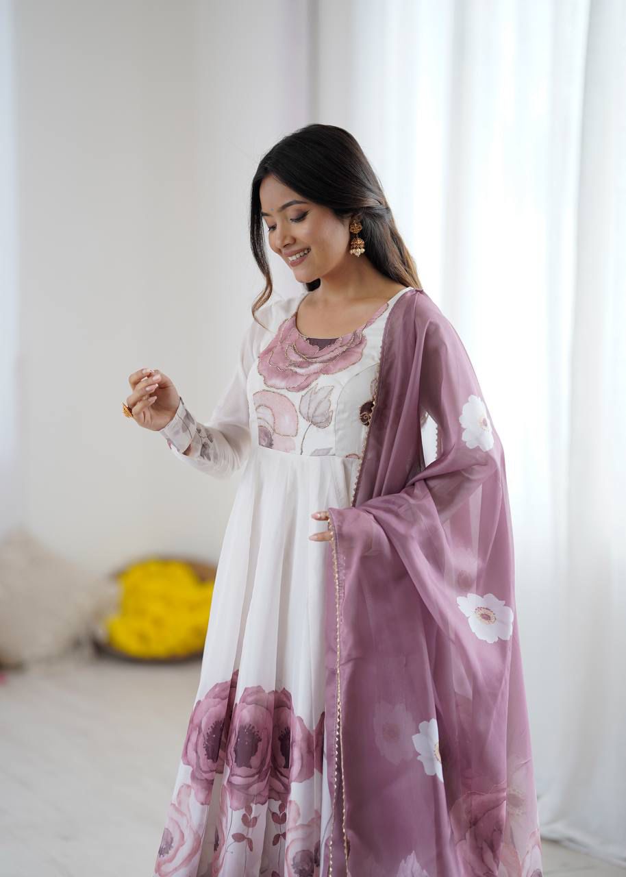 Jiyara Onionpink  Color Anarkali Suit Set