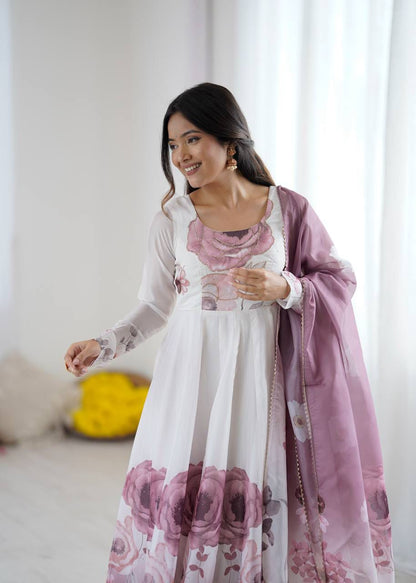 Jiyara Onionpink  Color Anarkali Suit Set
