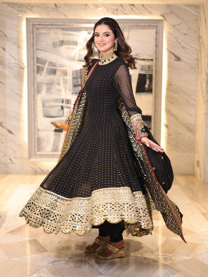 Kunza Black Royal Anarkali Set