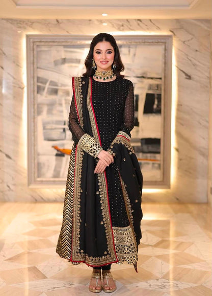 Kunza Black Royal Anarkali Set
