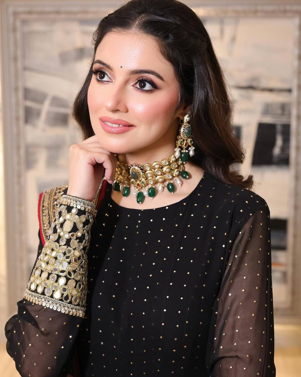 Kunza Black Royal Anarkali Set