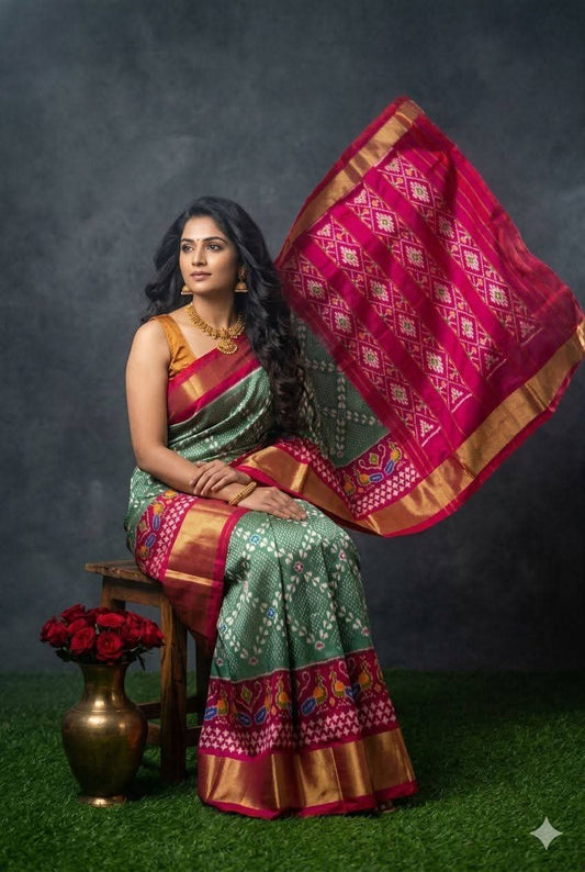 Rich Red with Gold pattu saree with Bluse