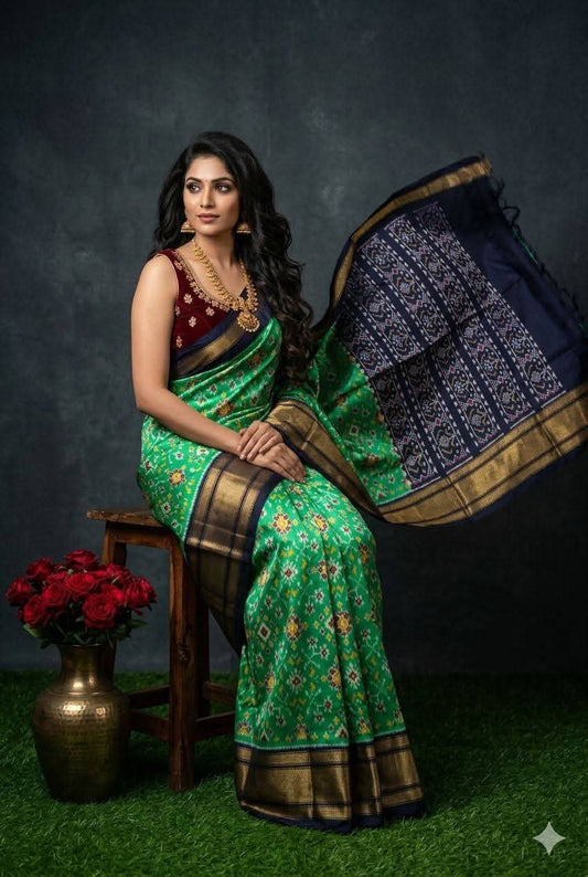 Digital Printed Handloom Saree With Blouse
