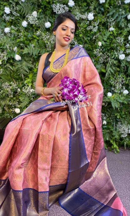 Kanchipuram Silk Saree with Zari Weaving Work