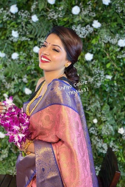 Kanchipuram Silk Saree with Zari Weaving Work