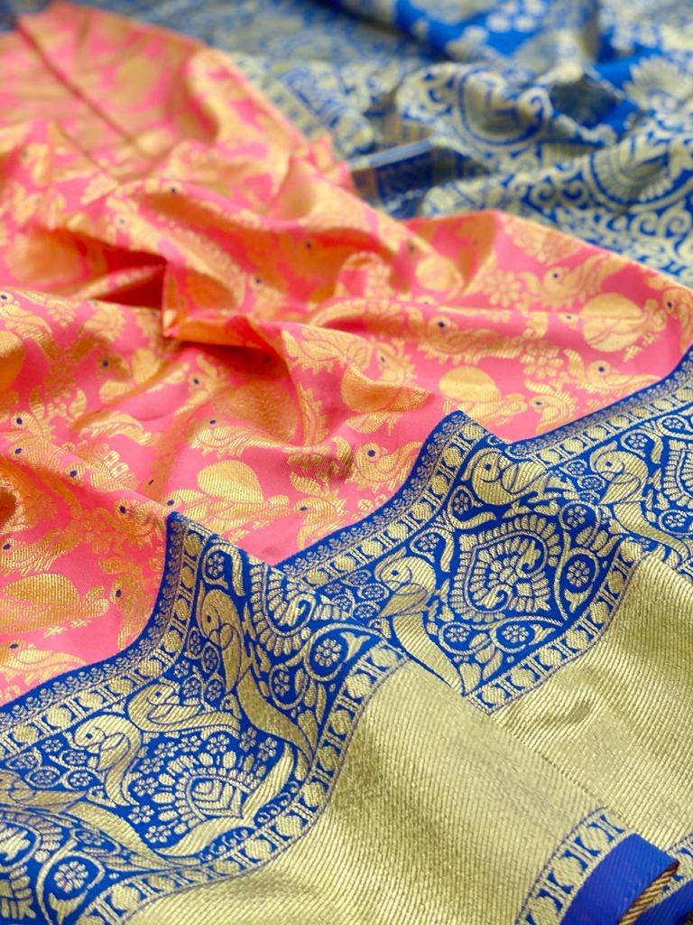 Kanchipuram Silk Saree with Zari Weaving Work