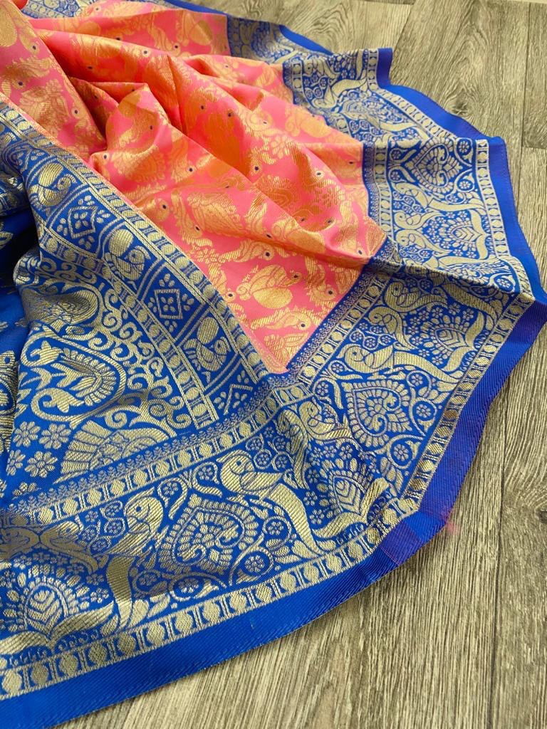 Kanchipuram Silk Saree with Zari Weaving Work