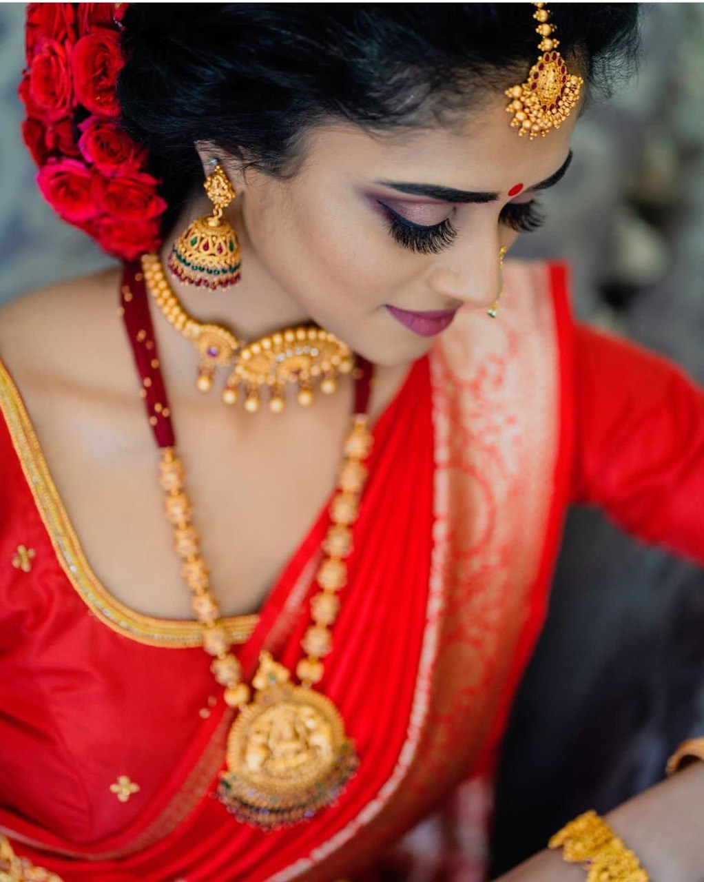 Red Kanjivaram Soft Silk Saree with Golden Work