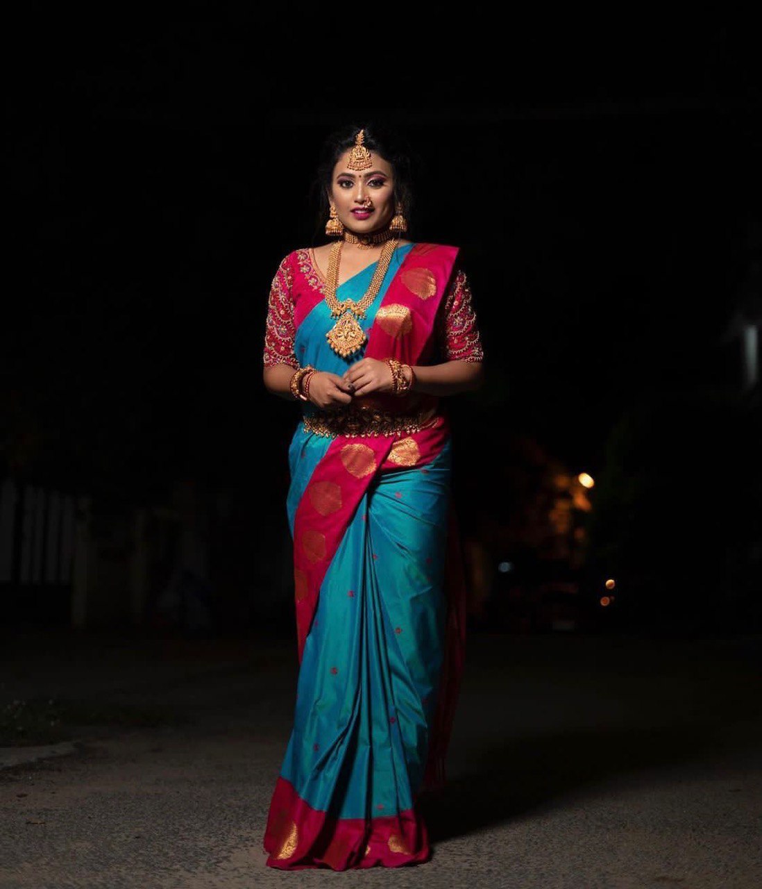 Sky Blue Banarasi Pure Silk Saree with Embroidery Blouse