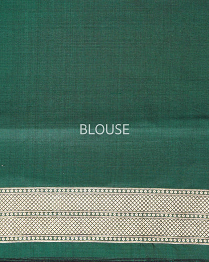 Green Soft Silk Saree with Beautiful Copper Zari Weaving