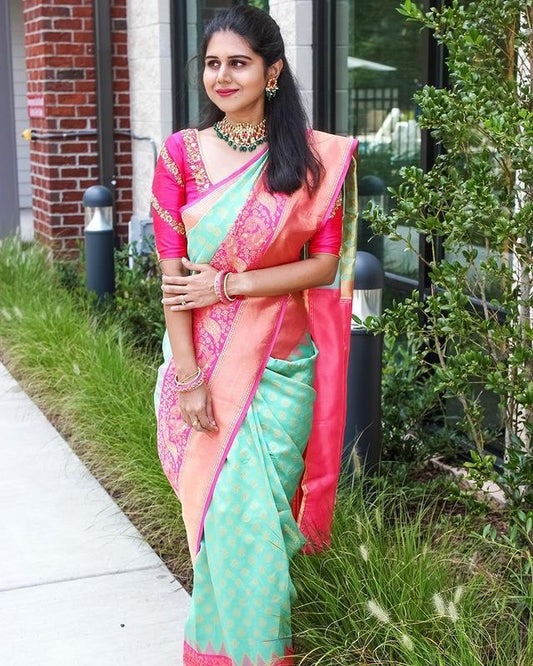 Pure Soft Silk Banarasi Saree With Kadwa Technique