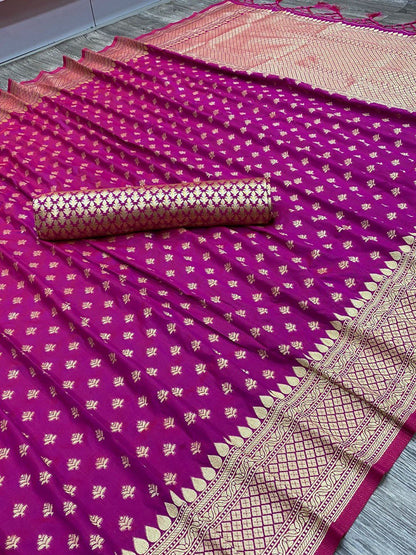 Paithani Pure Soft Silk Saree with Zari Work Pallu