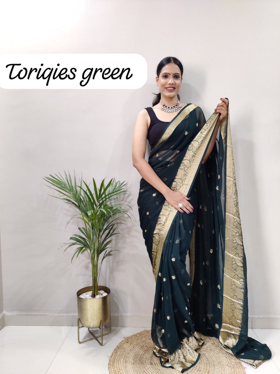 Georgette Soft Silk Saree with Zari Work