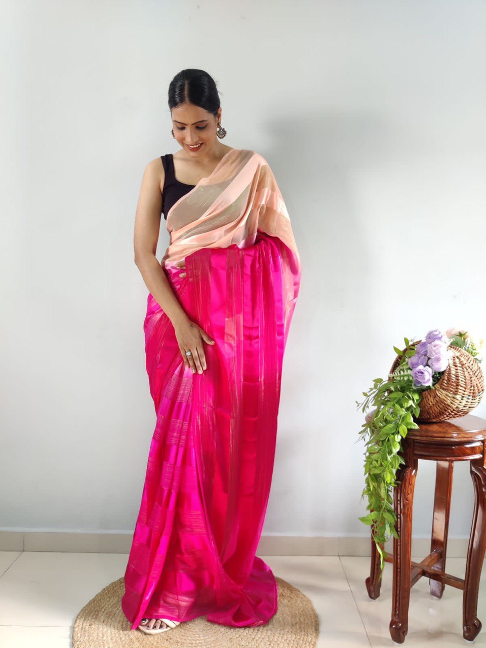 Multi Color Soft Silk Pure Saree with Woven Design Blouse