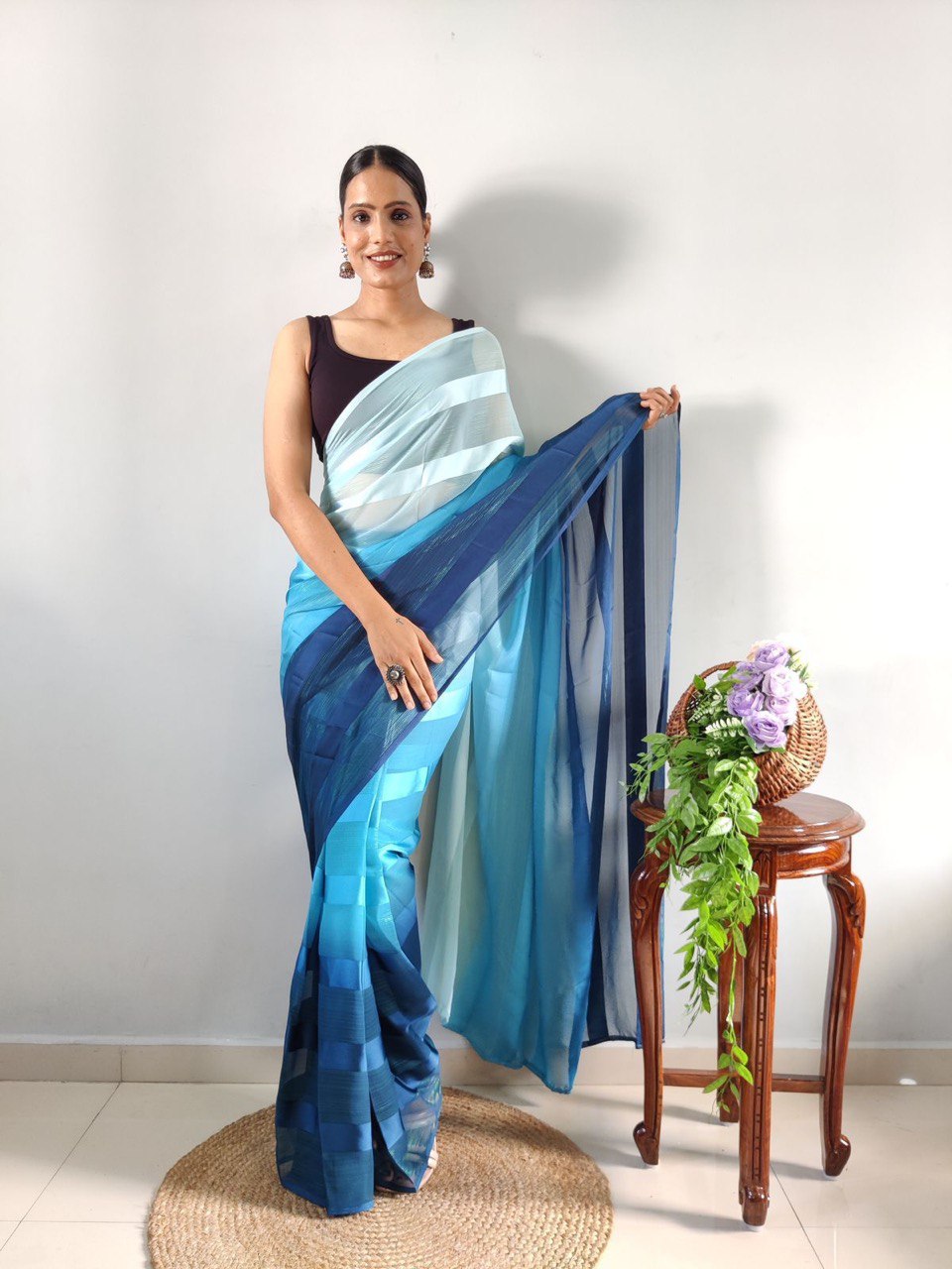 Multi Color Soft Silk Pure Saree with Woven Design Blouse