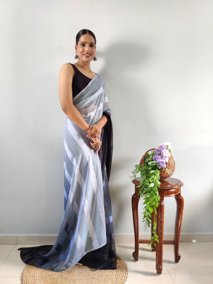 Multi Color Soft Silk Pure Saree with Woven Design Blouse