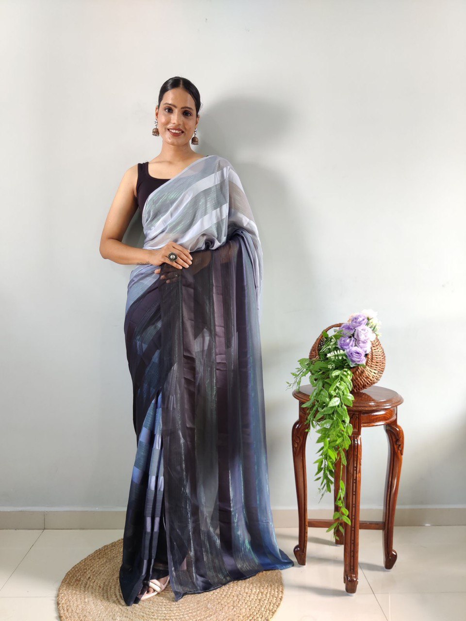 Multi Color Soft Silk Pure Saree with Woven Design Blouse