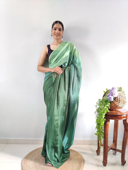 Multi Color Soft Silk Pure Saree with Woven Design Blouse