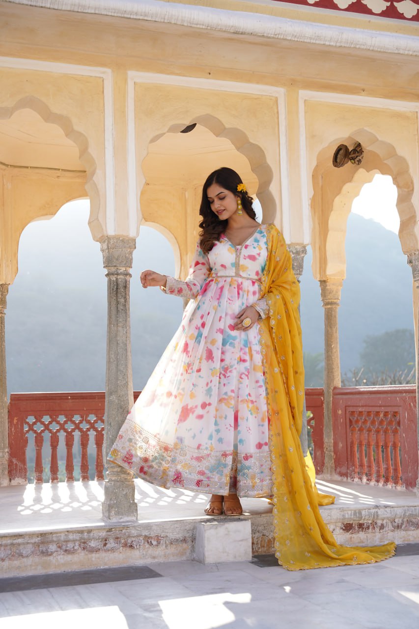 Premium Quality Malti Anarkali Suit Set