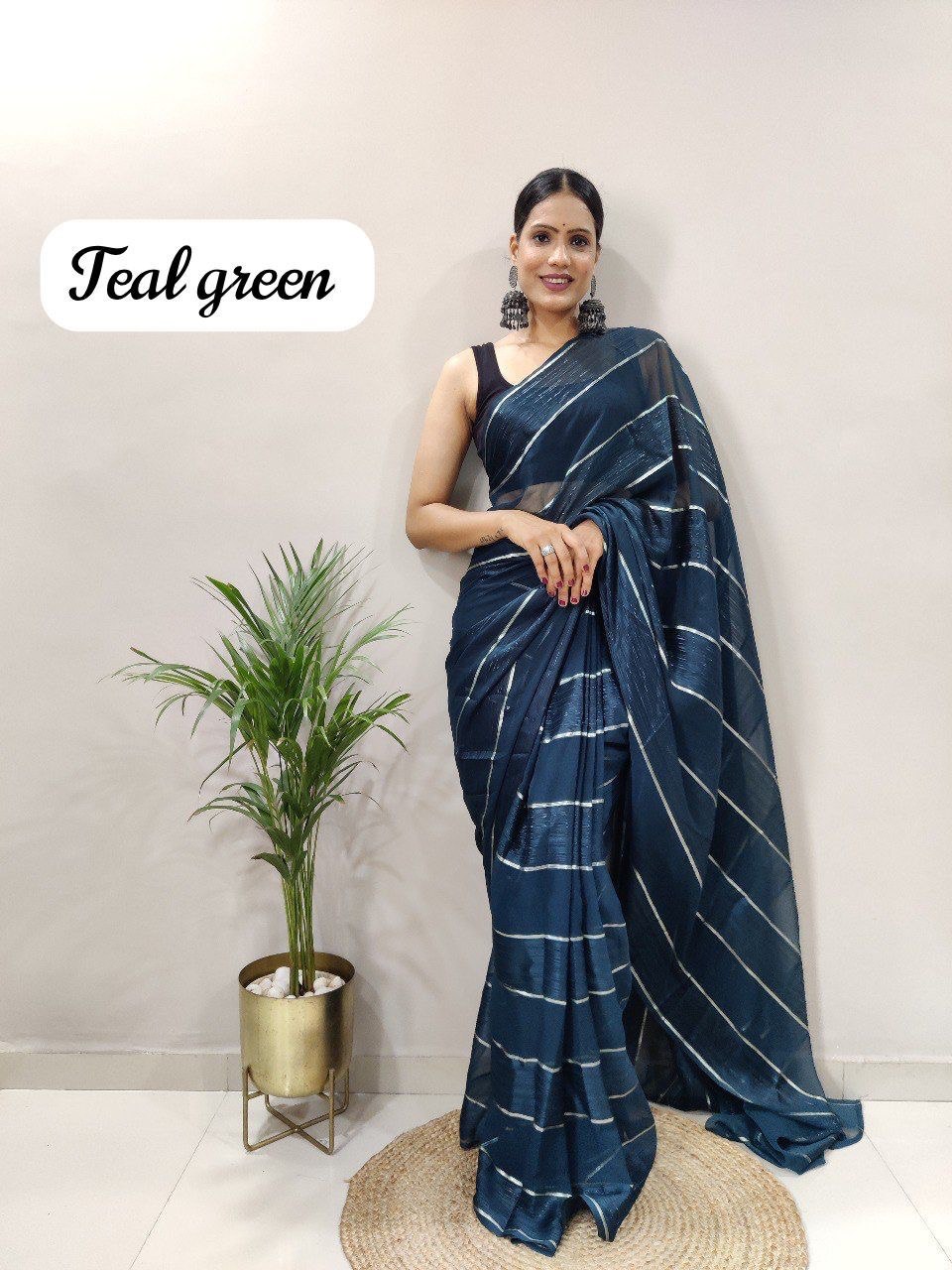 Soft Georgette Silk Saree With Satin Zari Patta