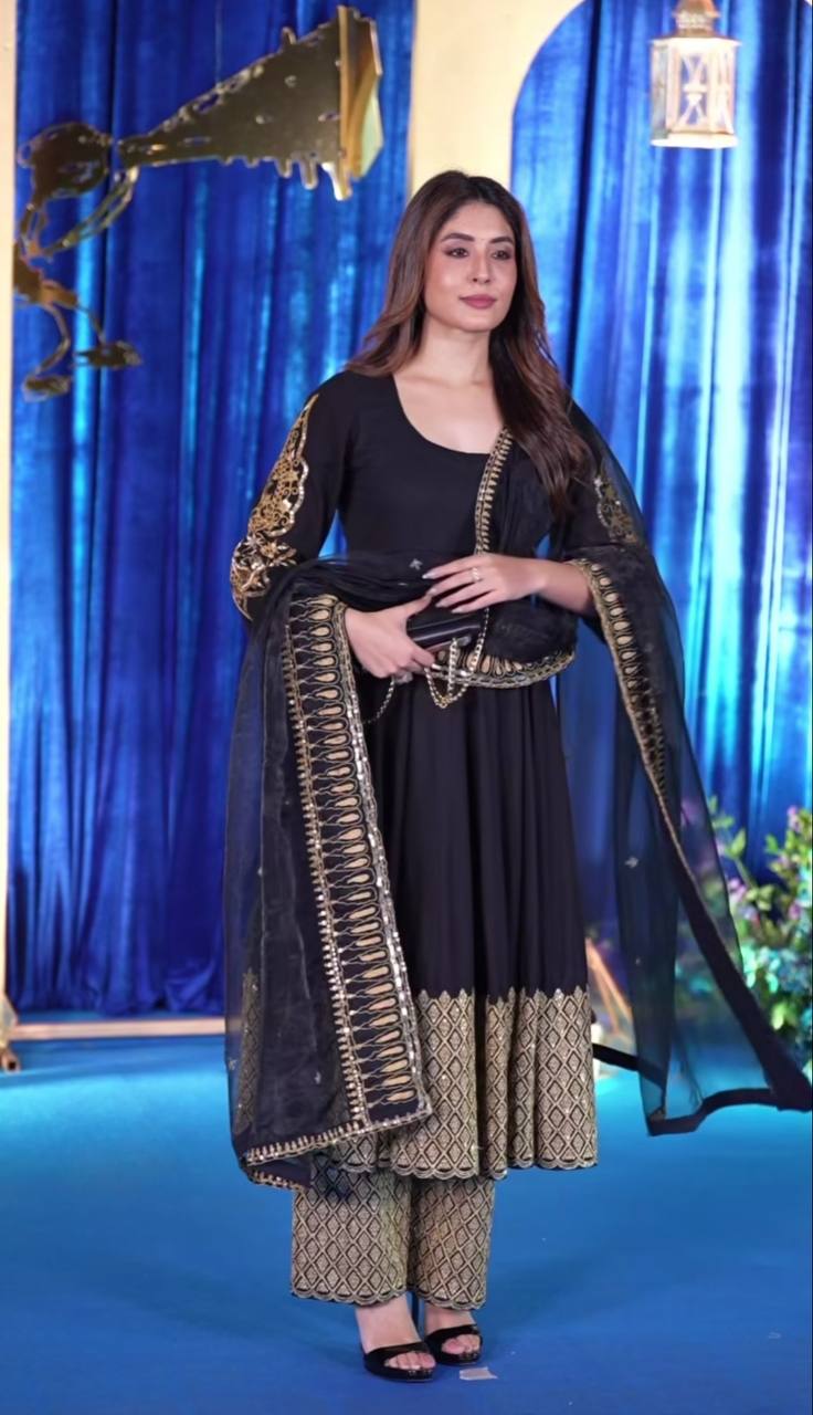 Tiana Premium Black Anarkali Suit Set