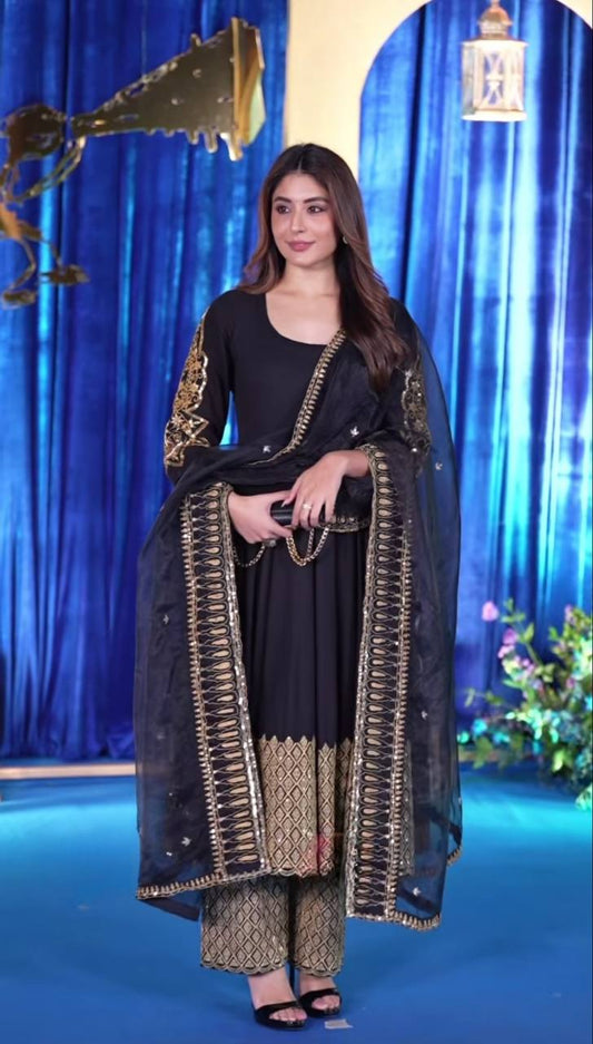 Tiana Premium Black Anarkali Suit Set