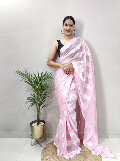 Multi Color Soft Silk Saree with Black Satin Blouse