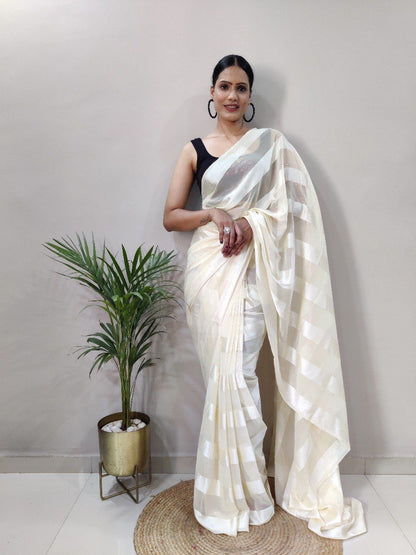 Multi Color Soft Silk Saree with Black Satin Blouse