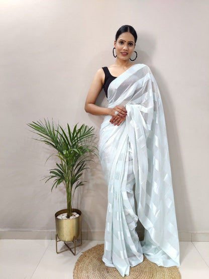 Multi Color Soft Silk Saree with Black Satin Blouse