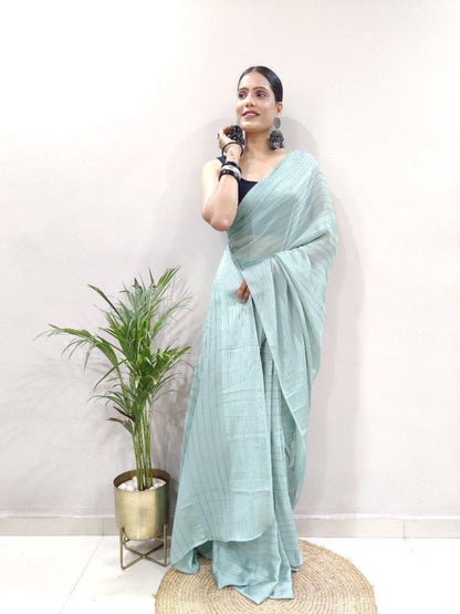Fancy Ready To Wear Soft Silk Saree with Satin Belt Patta