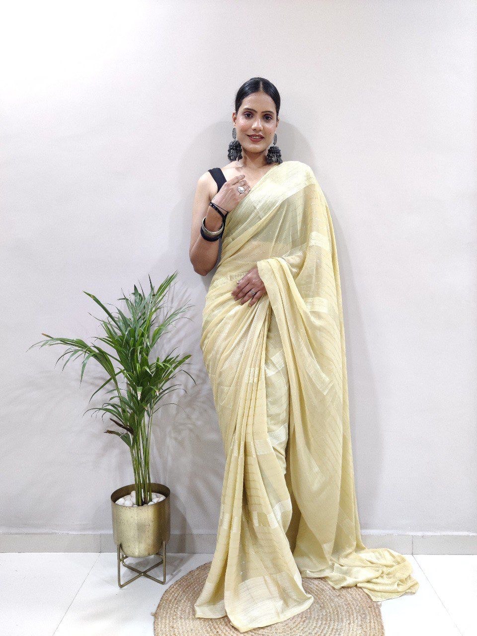 Fancy Ready To Wear Soft Silk Saree with Satin Belt Patta
