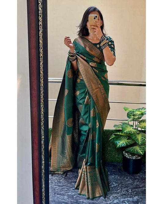 Soft Silk Jacquard Waving Saree With Art Silk Blouse