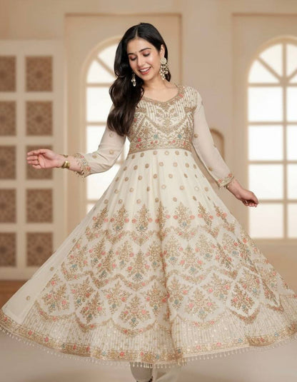 Noir Elegance Designer Anarkali with Dupatta Suit Set