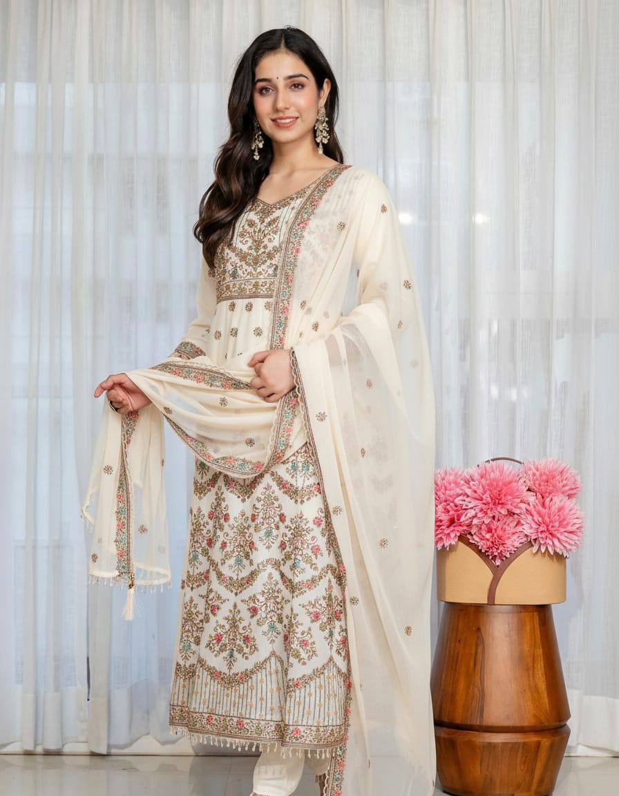 Noir Elegance Designer Anarkali with Dupatta Suit Set