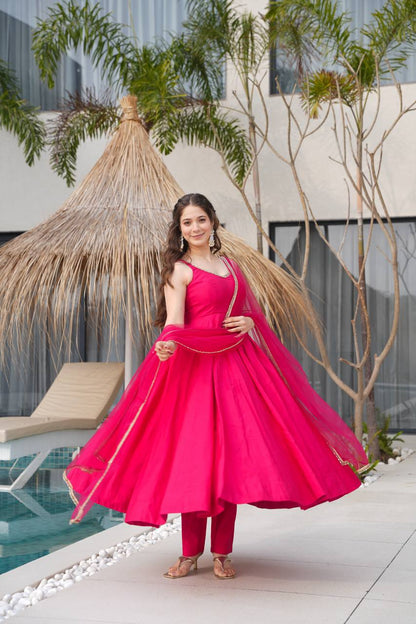 Pallavi Pink Color Anarkali Suit Set