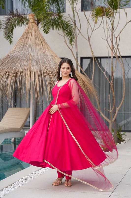 Pallavi Pink Color Anarkali Suit Set
