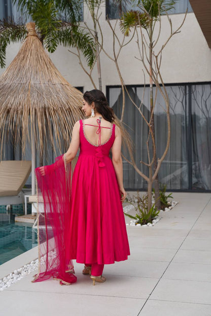 Pallavi Pink Color Anarkali Suit Set