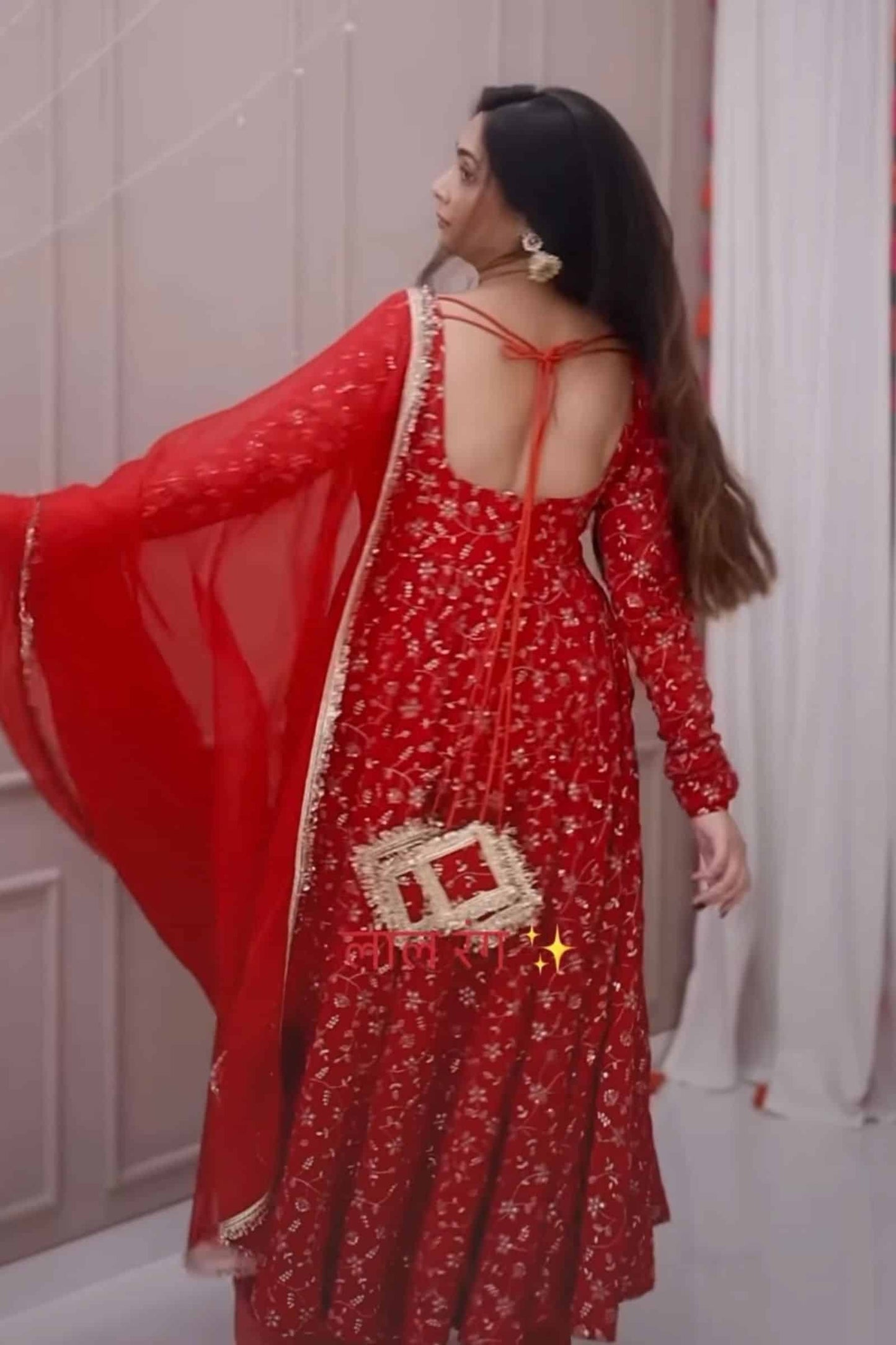 Stunning Red Colour  Premium Anarkali Suit Set