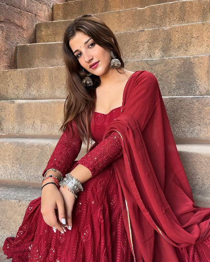 Vidhya's Premium Anarkali Suit Set
